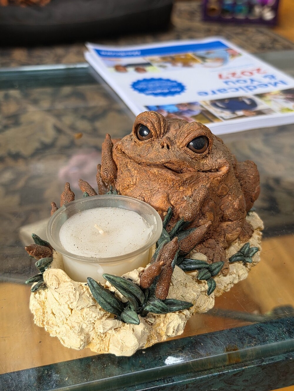 Ceramice Toad Votive Candle Holder